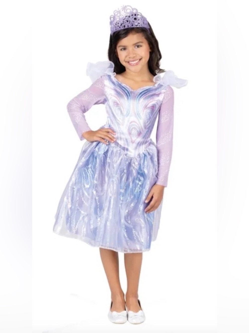 Wicked Glinda Butterfly Costume Dress Tiara Wand 3 Pc Set Girls Size 4-6 NWT